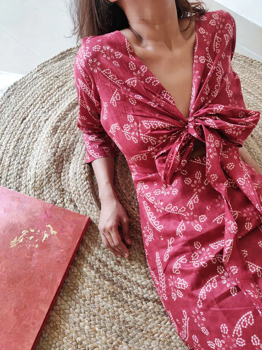 Plum Tie-up Dress | Relove