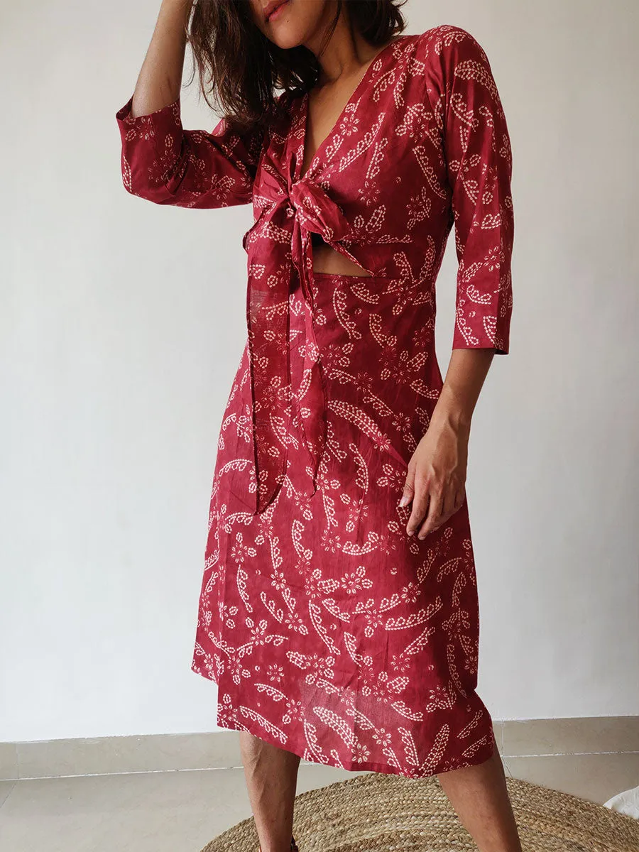 Plum Tie-up Dress | Relove
