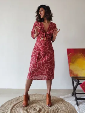 Plum Tie-up Dress | Relove