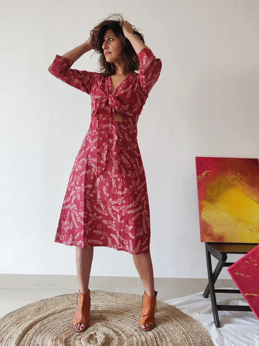 Plum Tie-up Dress | Relove