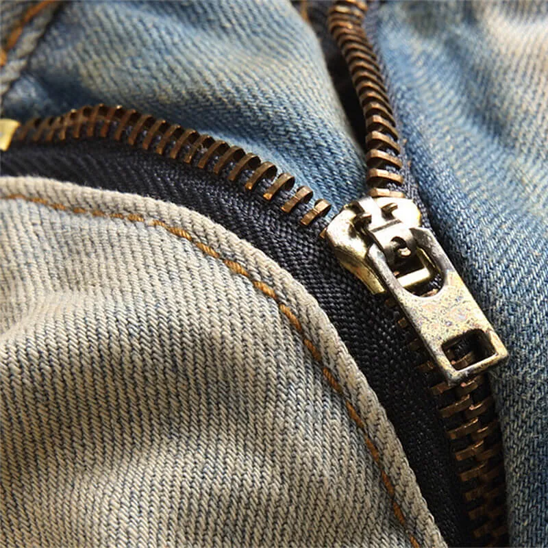 Punk Ripped Patch Cotton Men's Pants
