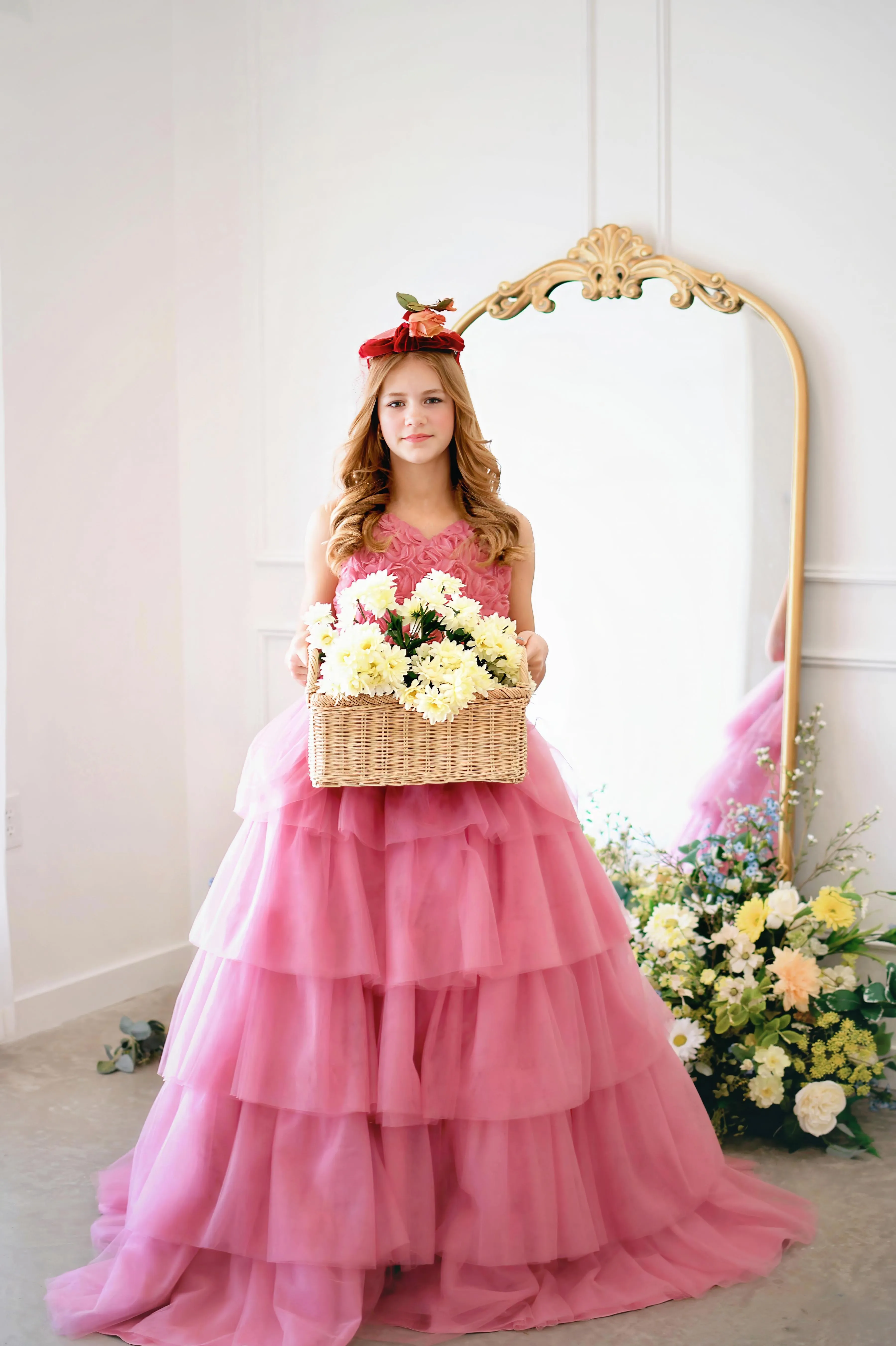 "Jardin Pastel" Couture Floor length gown  (12 Year - Petite 14 Year)