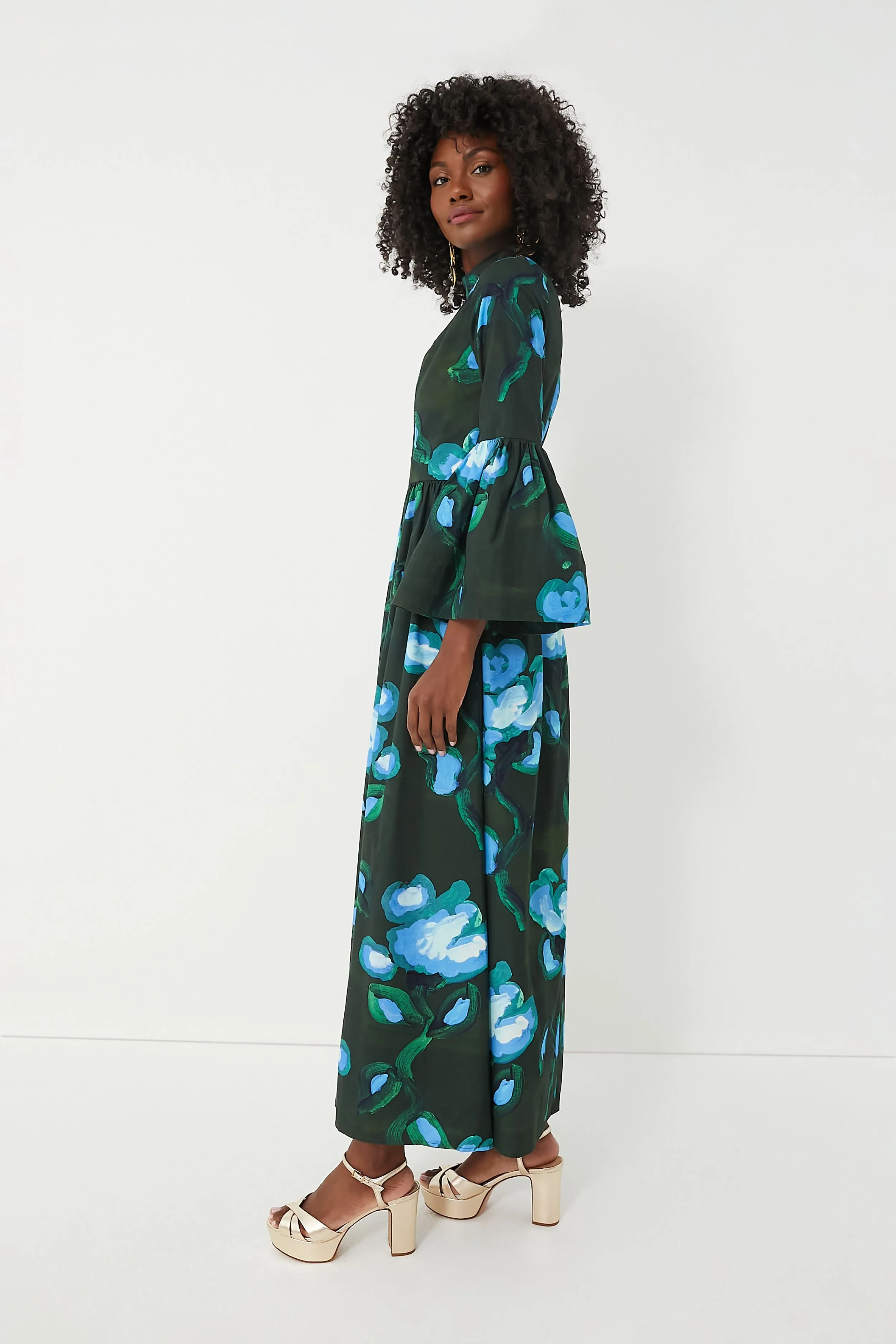 Recuerdos Verde Print Matilda Dress