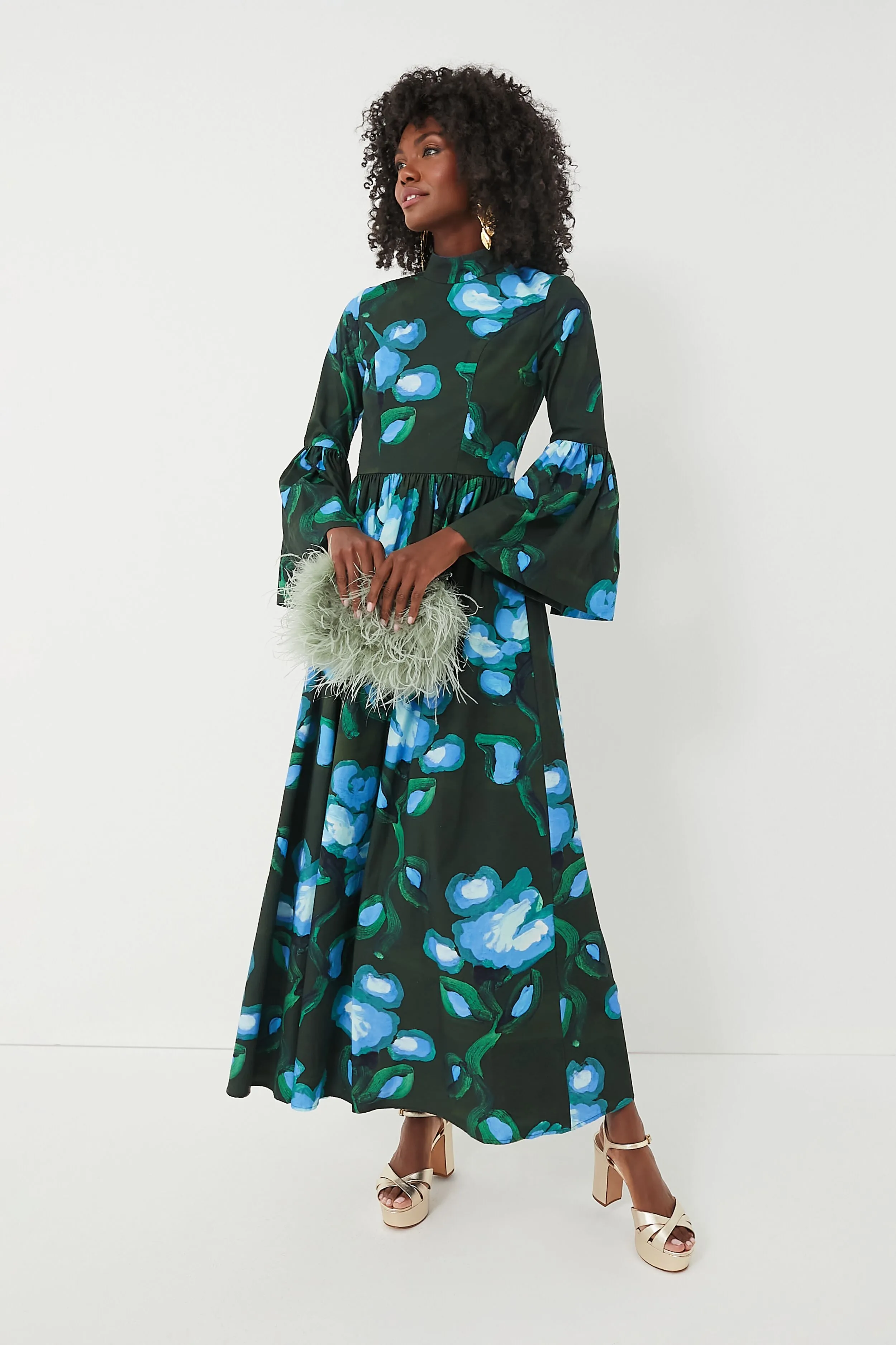 Recuerdos Verde Print Matilda Dress