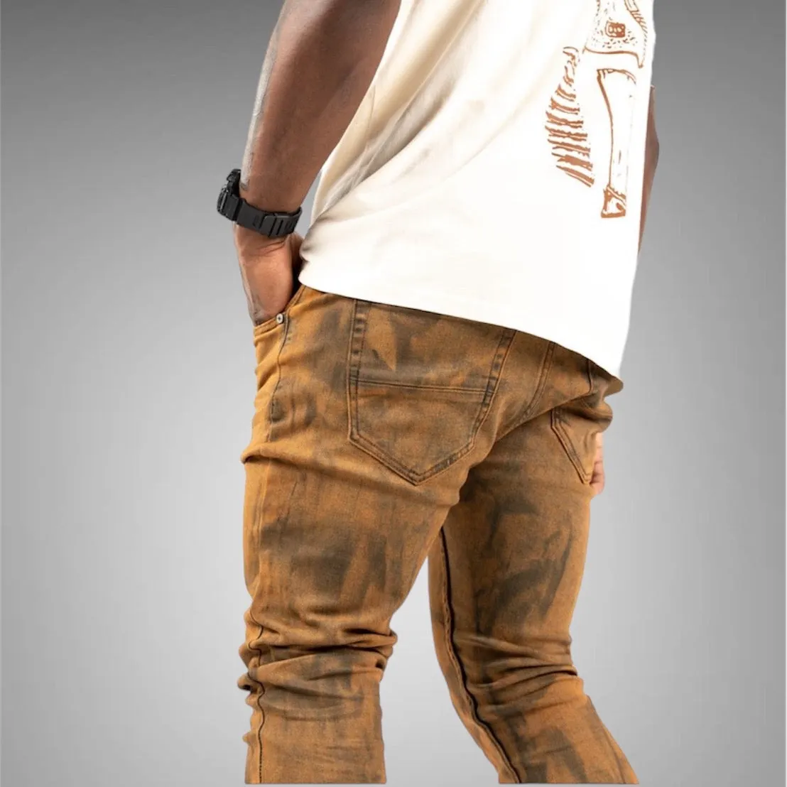 Relapse Jeans Woodland Skinny Denim Brown
