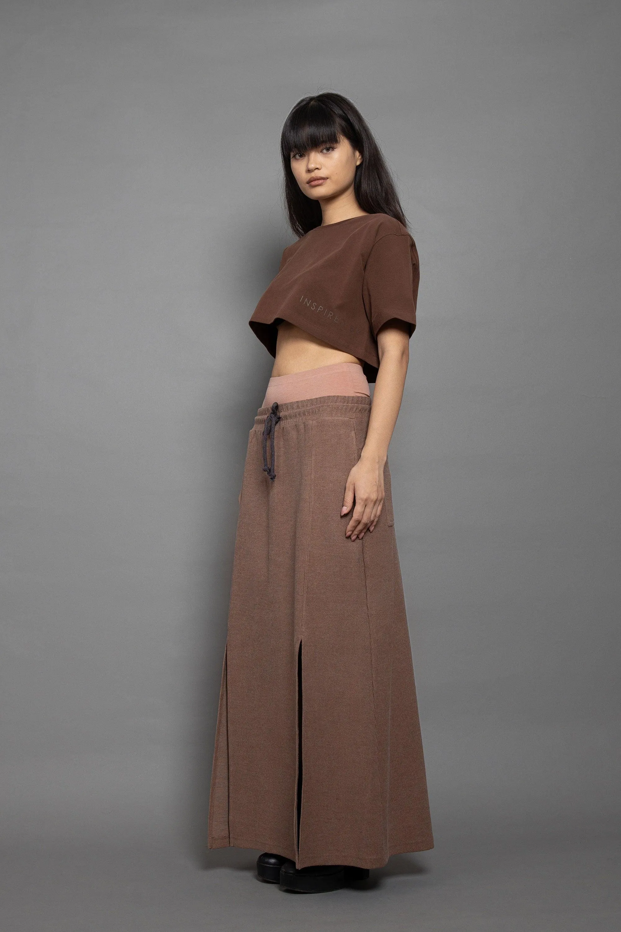 Reverse French Terry Long Skirt