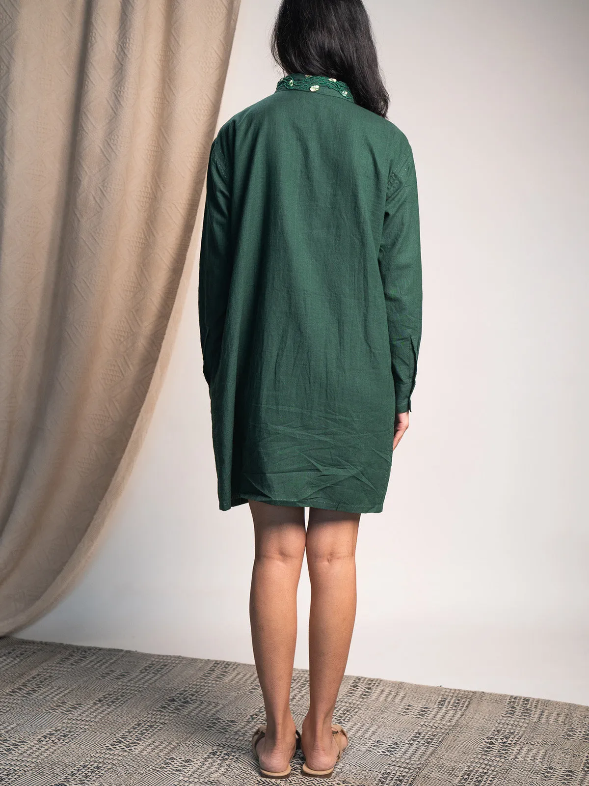 Rewind Pleated Dress Green