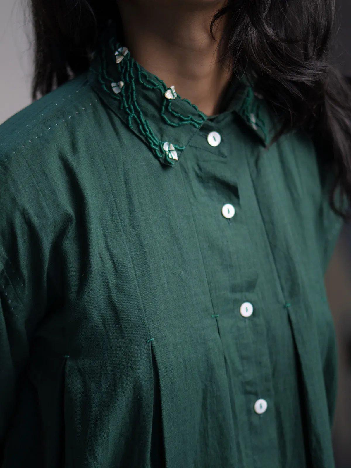 Rewind Pleated Dress Green
