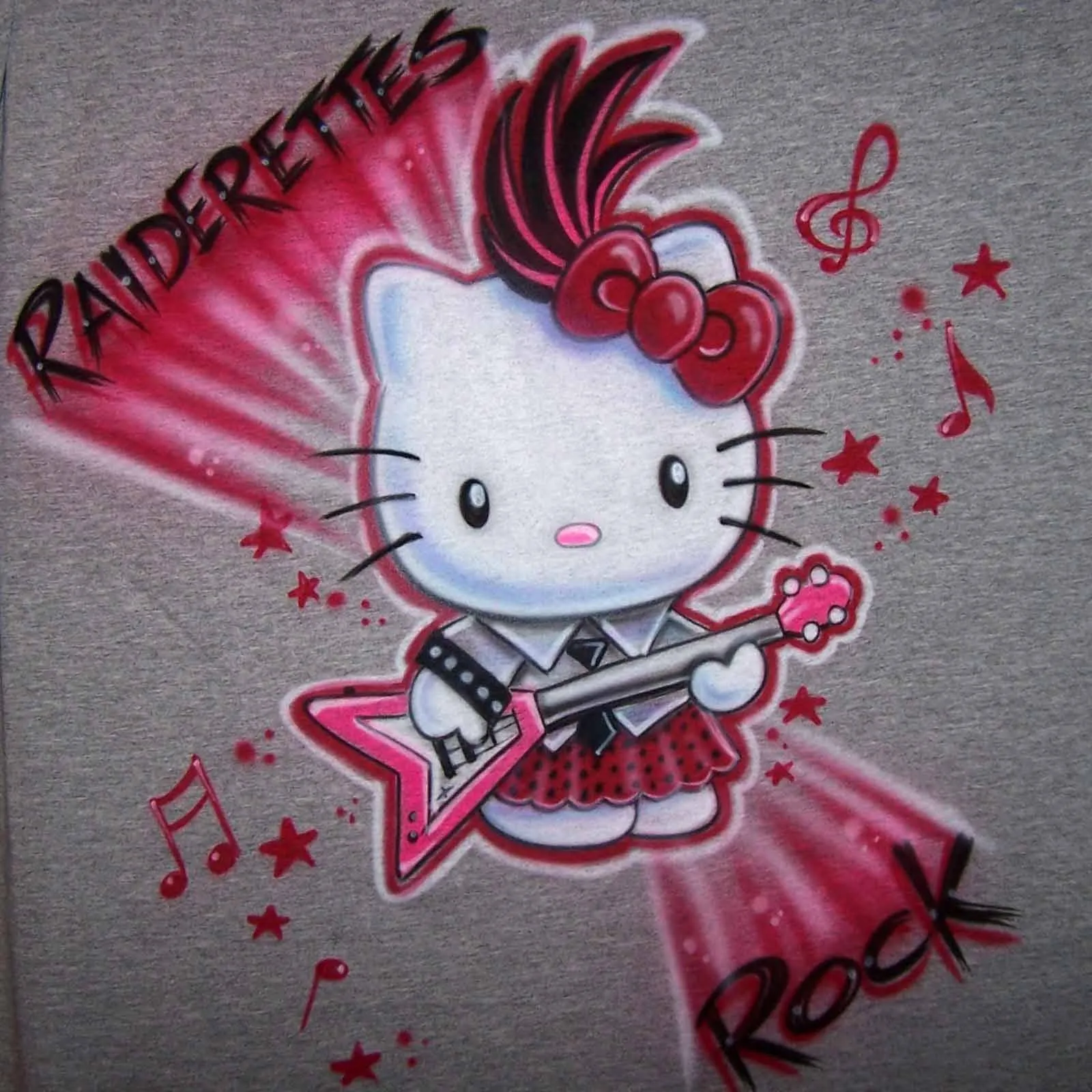 Rock-N-Roll Punk Cat Music Airbrushed T-Shirt or Sweatshirt
