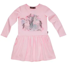Rock Your Kid Pink Unicorns Drop Waist Dress