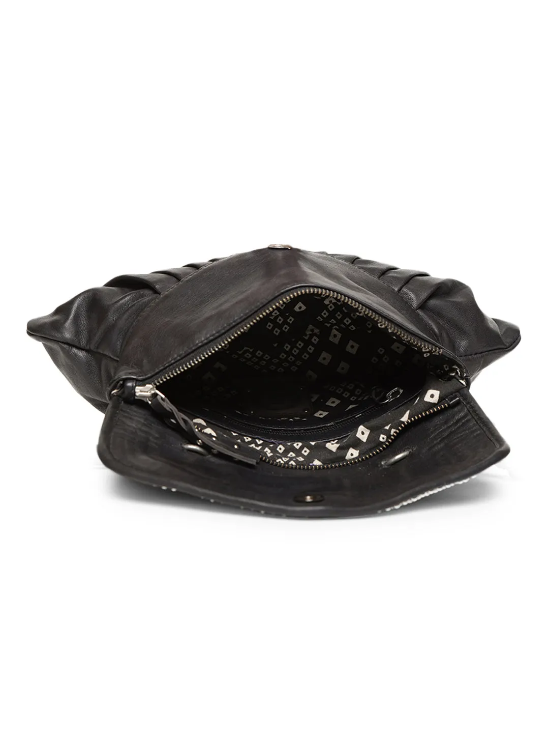 Romantic Black: Leather Crossbody By Art N Vintage