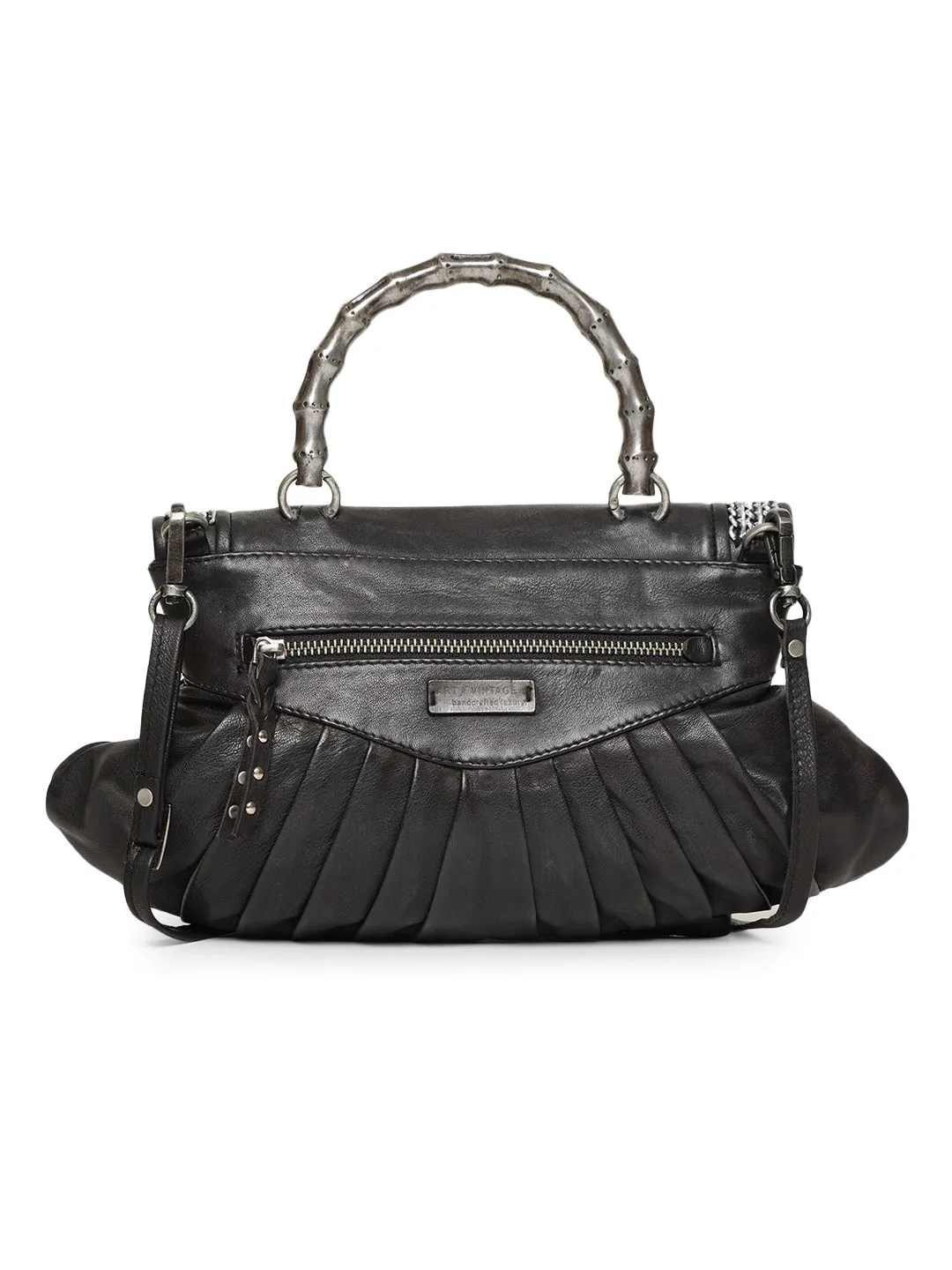 Romantic Black: Leather Crossbody By Art N Vintage