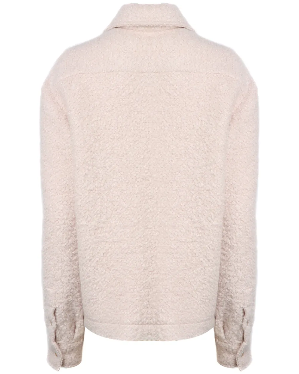 Rose Shearling Button Down Shirt Jacket