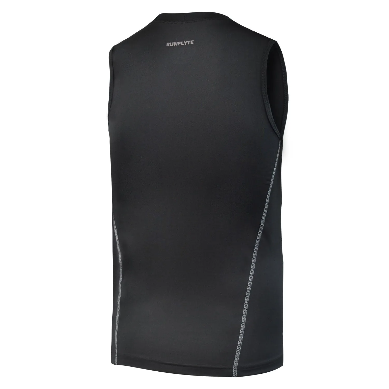 RunFlyte Men's Basics Light Compression Tank Top - Training - Moisture Wicking Black/Grey