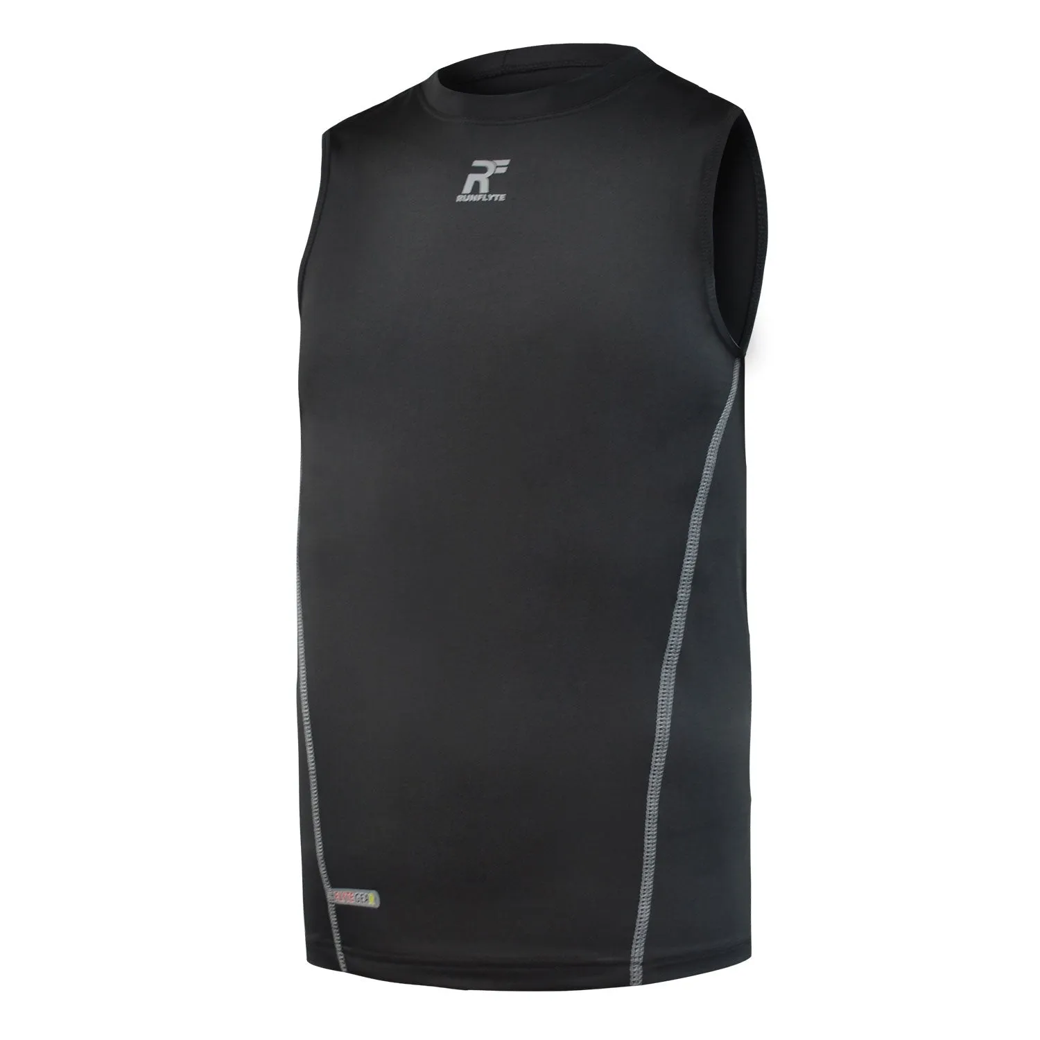 RunFlyte Men's Basics Light Compression Tank Top - Training - Moisture Wicking Black/Grey