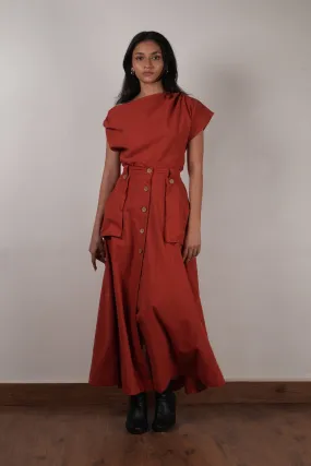 Rust One-Shoulder Set (2 PCS)