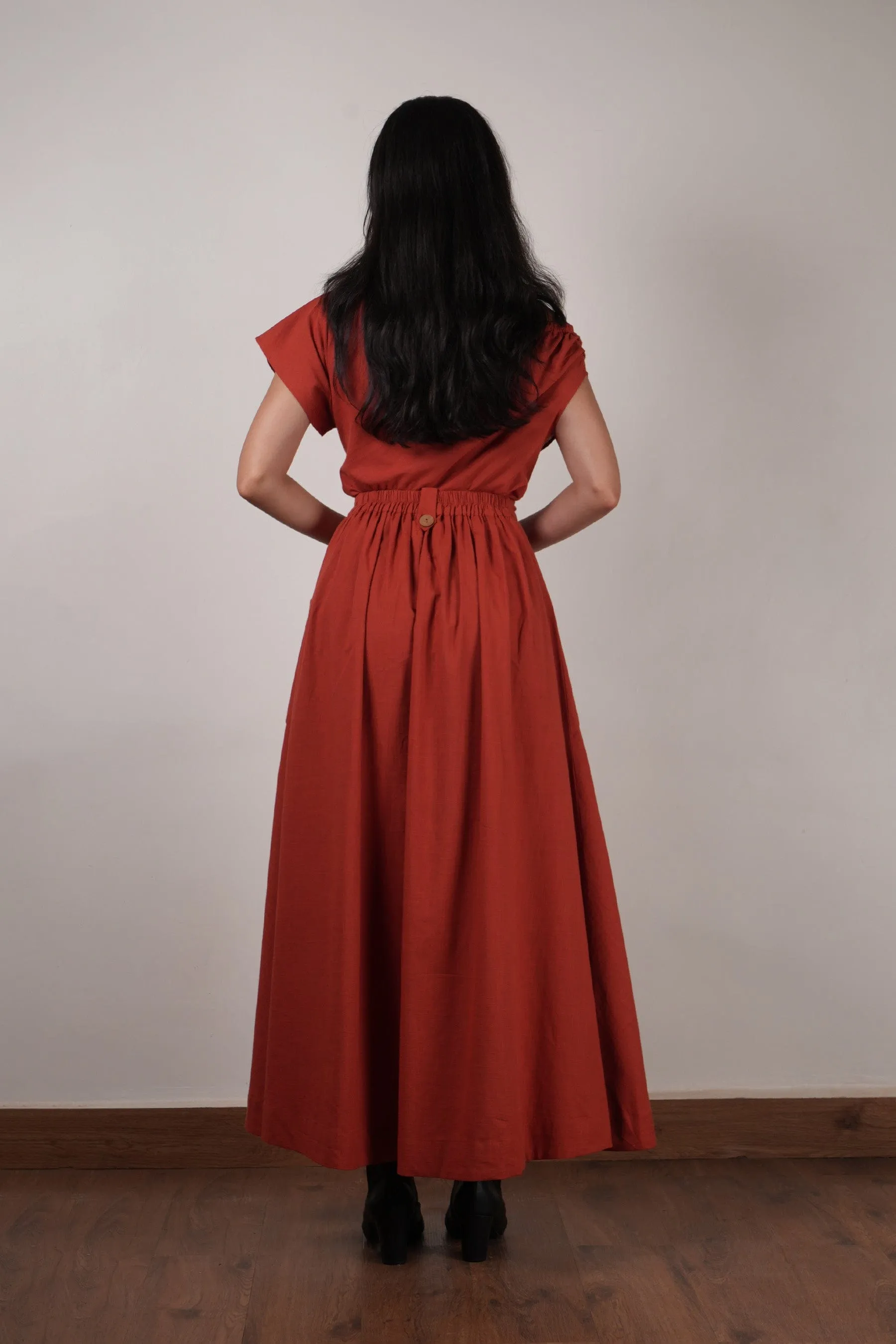 Rust One-Shoulder Set (2 PCS)