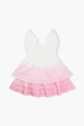 SALE - Smocked Ruffle Dress_Pink   White Ombre