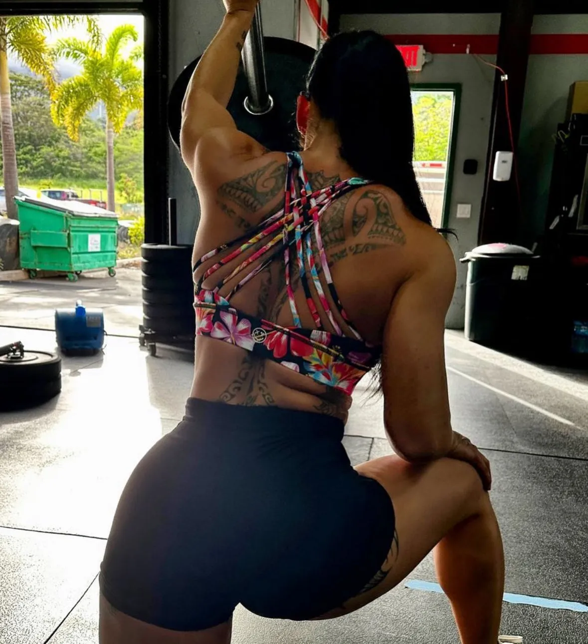 Salty Savage Ladies Cross Back Sports Bra | Wet Suit Performance | Hawaiian Flowers