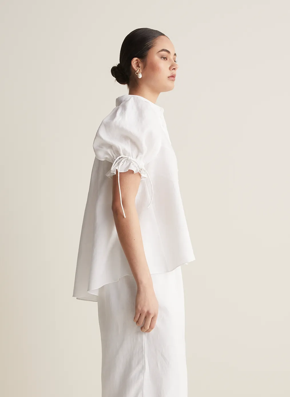Sara Linen Shirt | Optical White