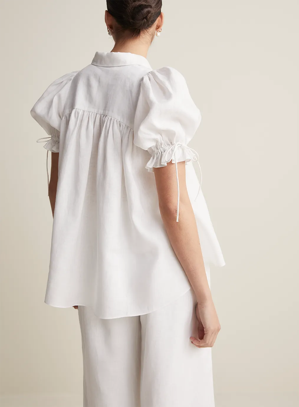 Sara Linen Shirt | Optical White