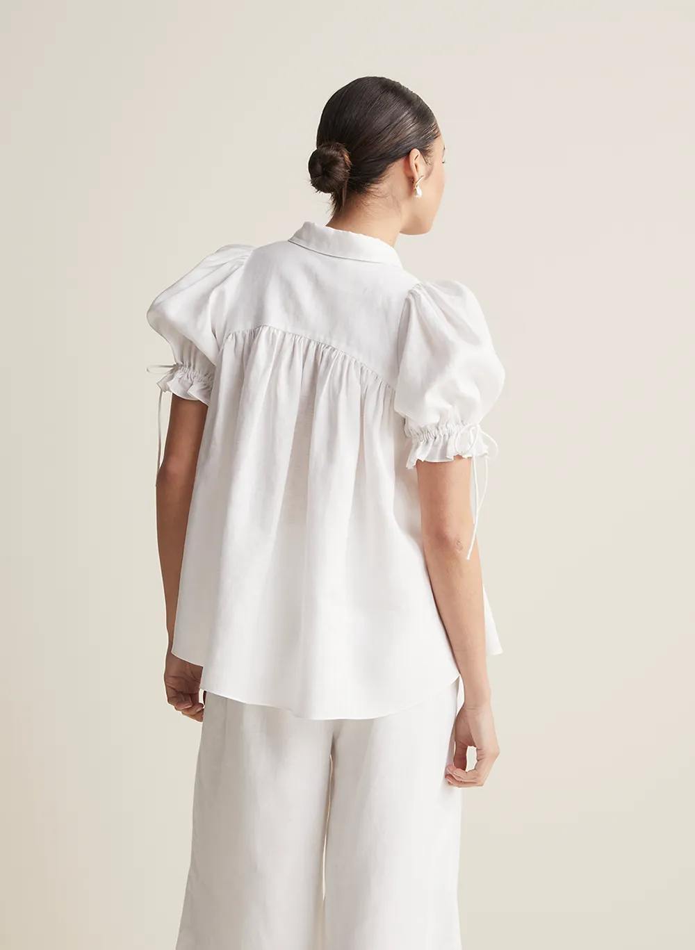 Sara Linen Shirt | Optical White