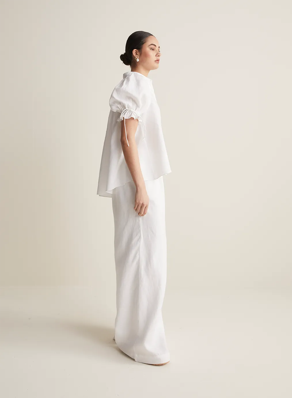 Sara Linen Shirt | Optical White