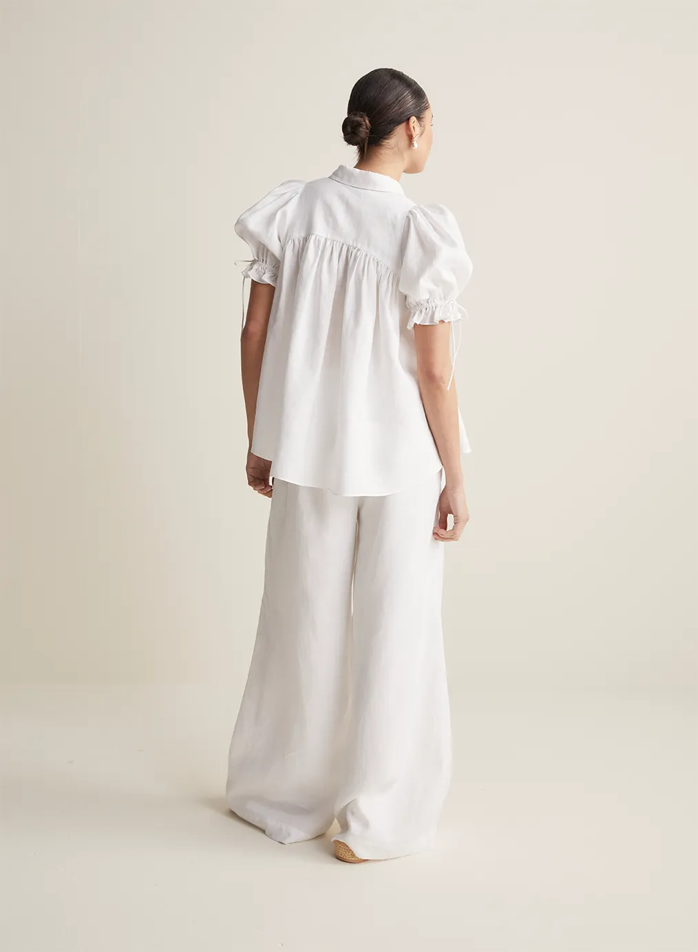Sara Linen Shirt | Optical White