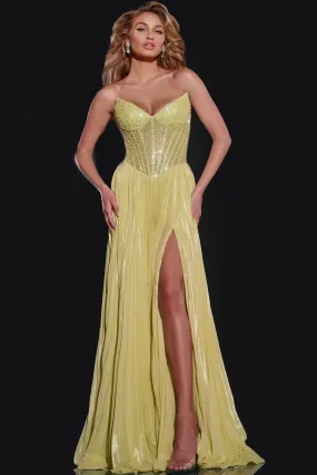 Sequin Strapless A-line Slit Gown by Jovani 43115