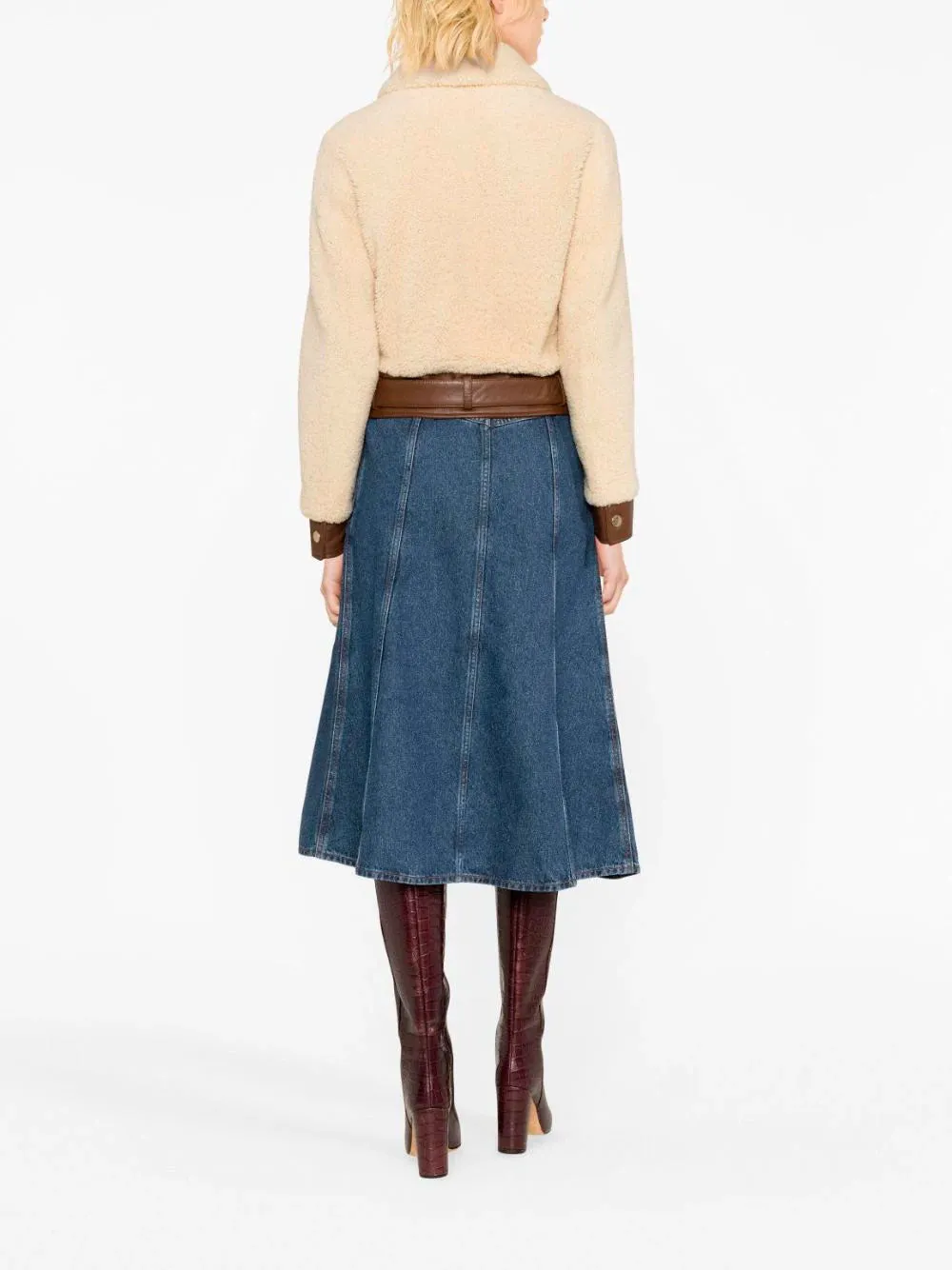 Shearling leather bomber jacket