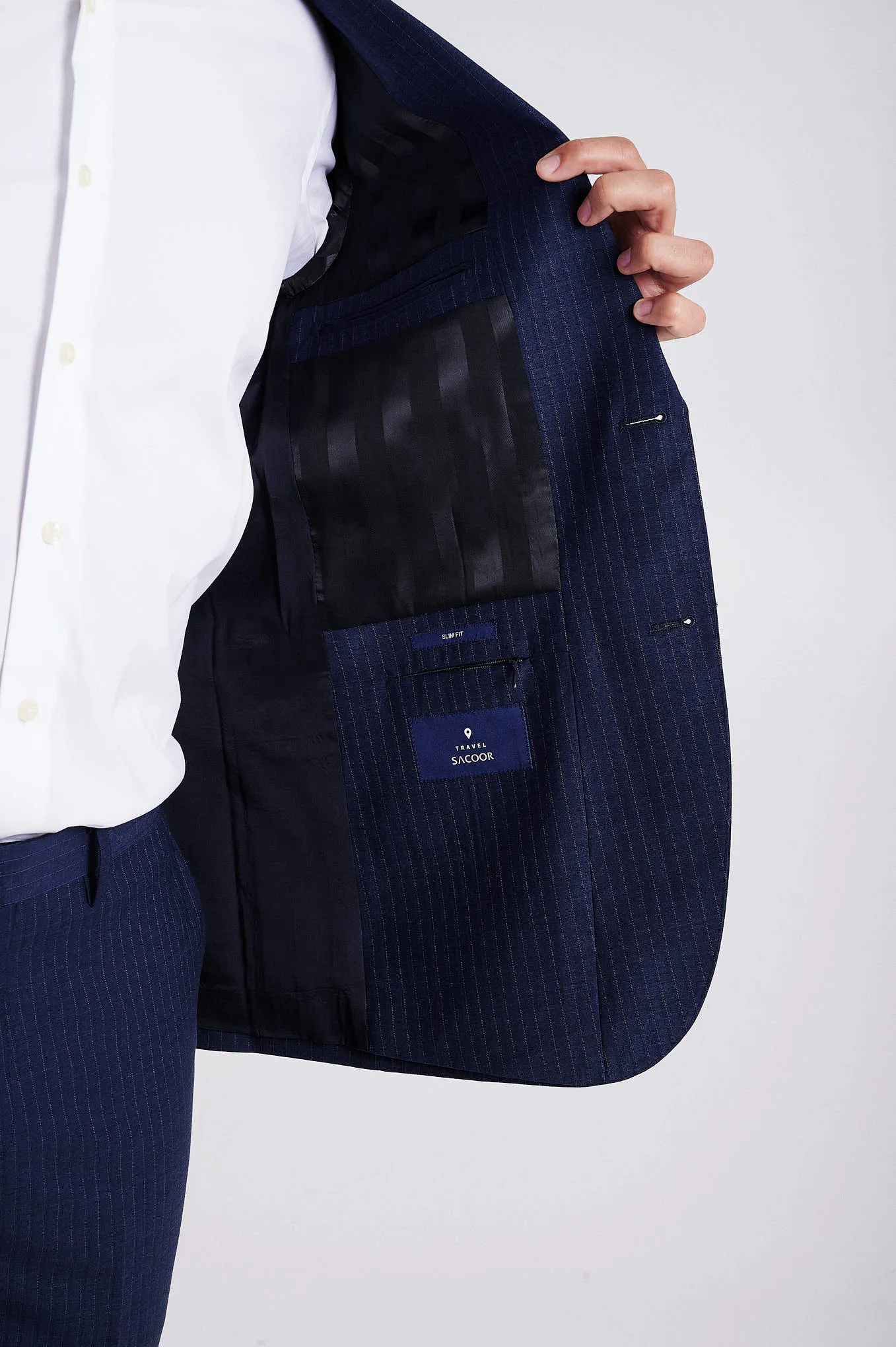 Sim fit wool stretch suit