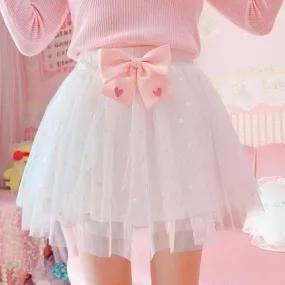Simple and Sweet Tutu  Skirt with Removeable Bow Pin Kawaii Academia Y2K Cottagecore Coquette Fairycore Dollette Princesscore Bottoms