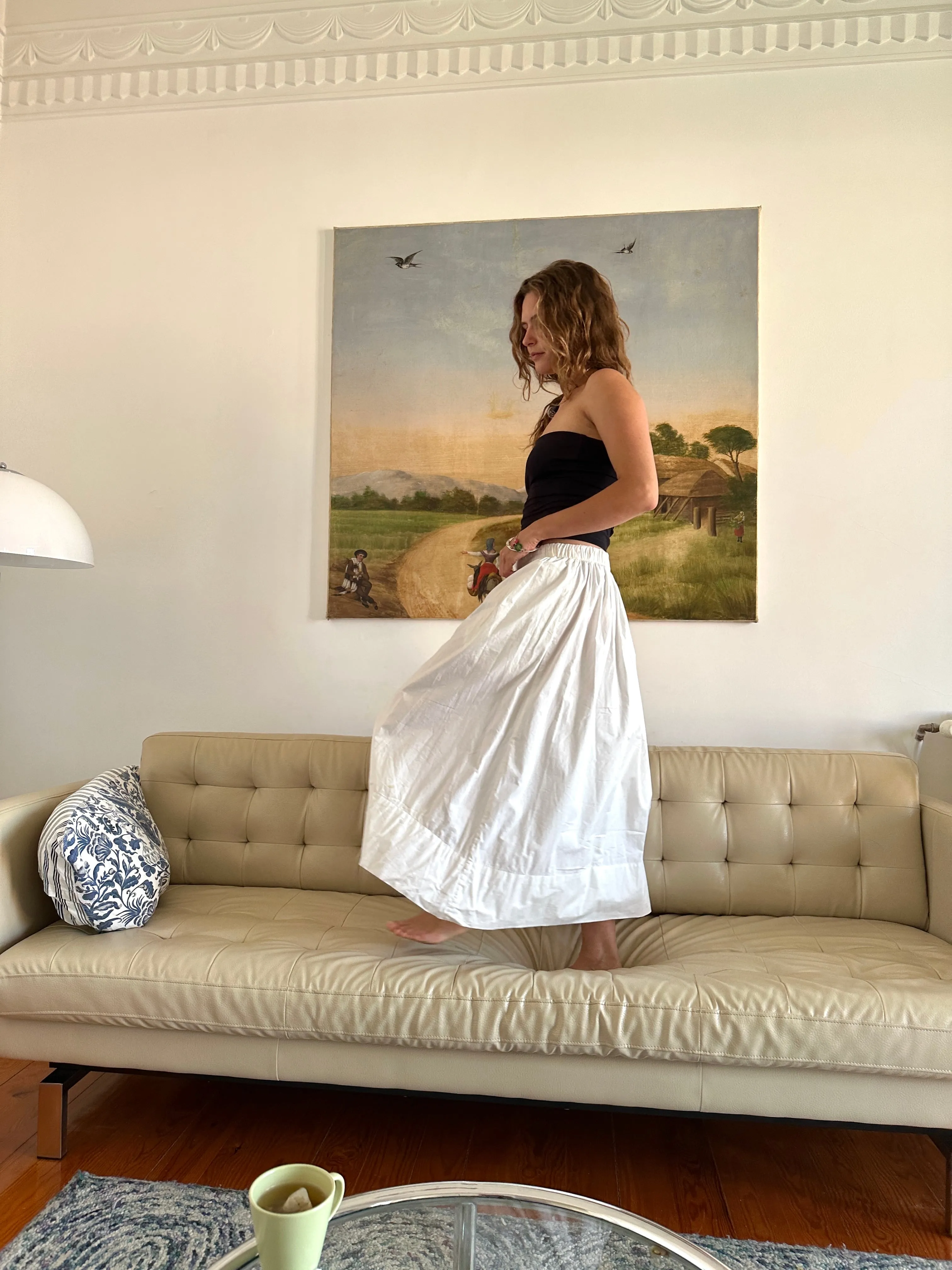 SKIRT WHITE COTTON
