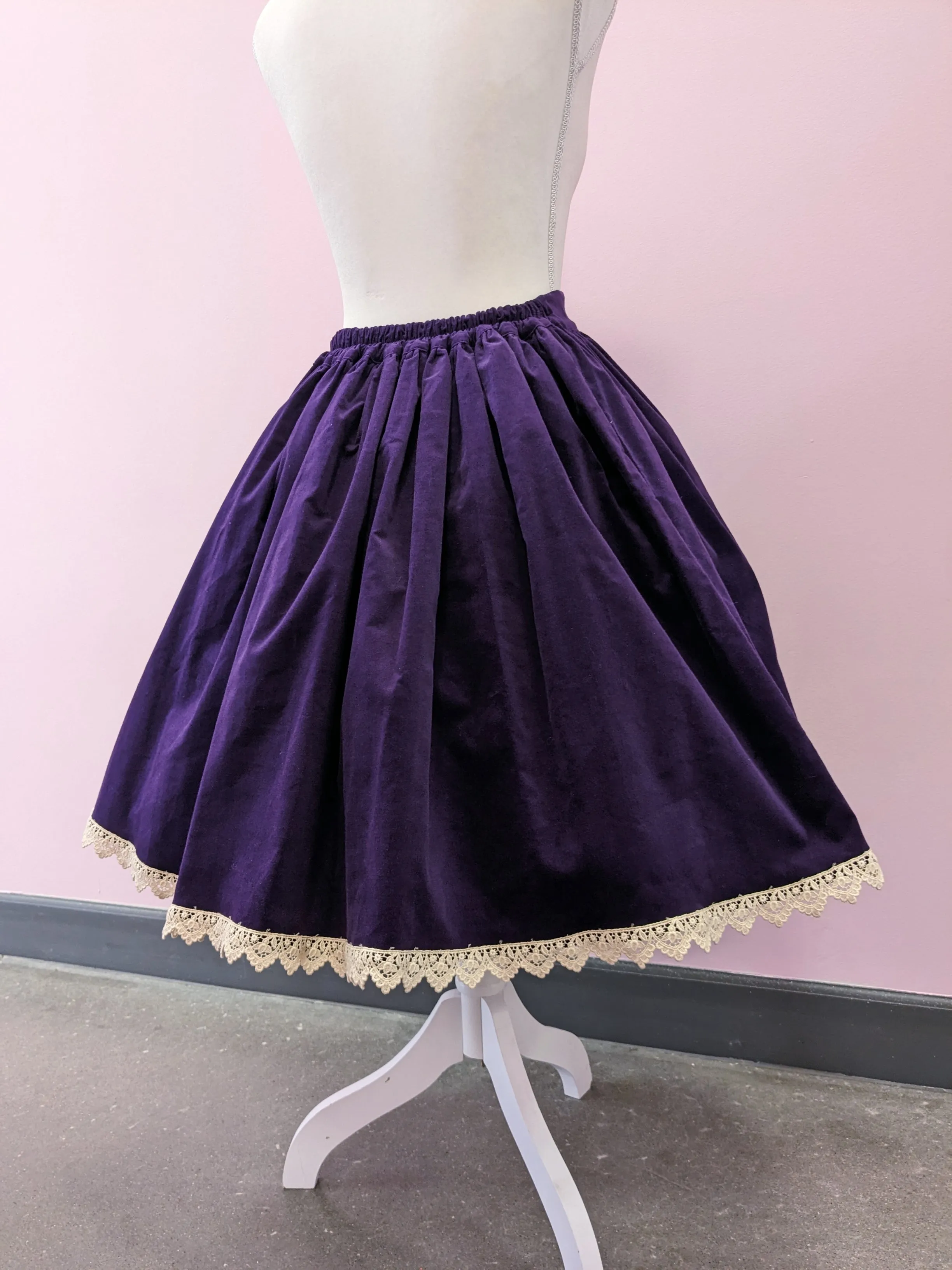 Solid Velvet Skirt
