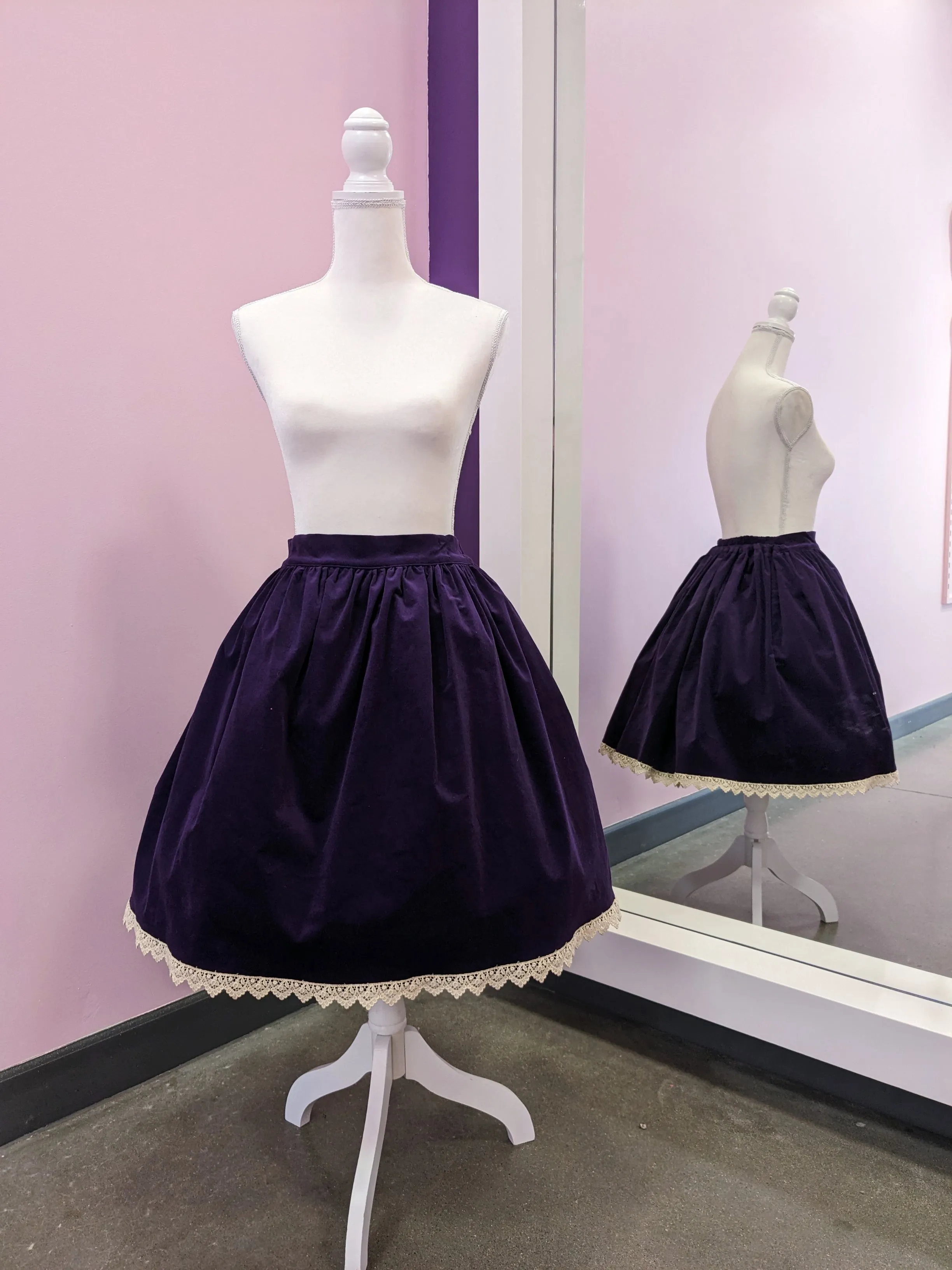 Solid Velvet Skirt