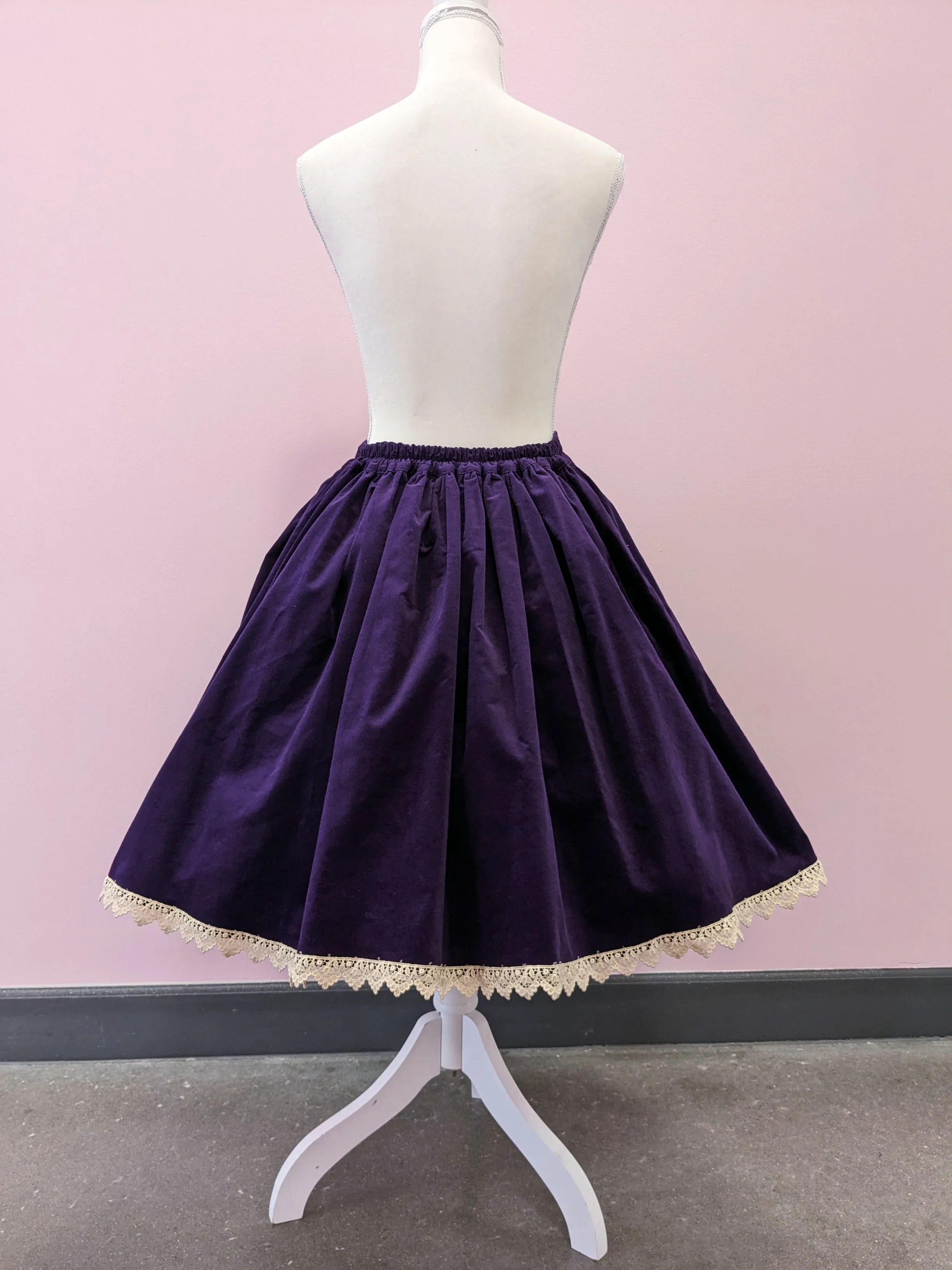 Solid Velvet Skirt