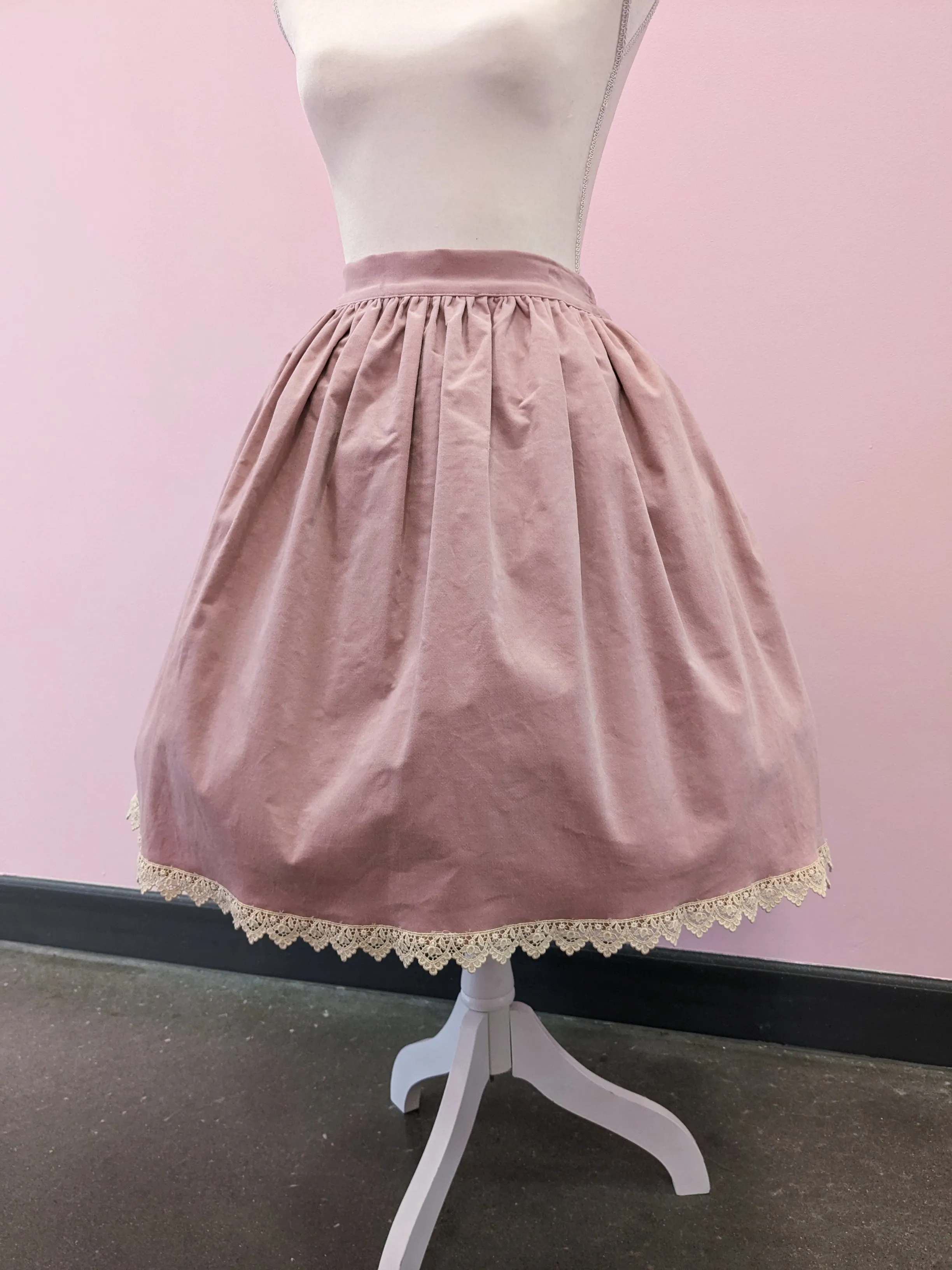 Solid Velvet Skirt