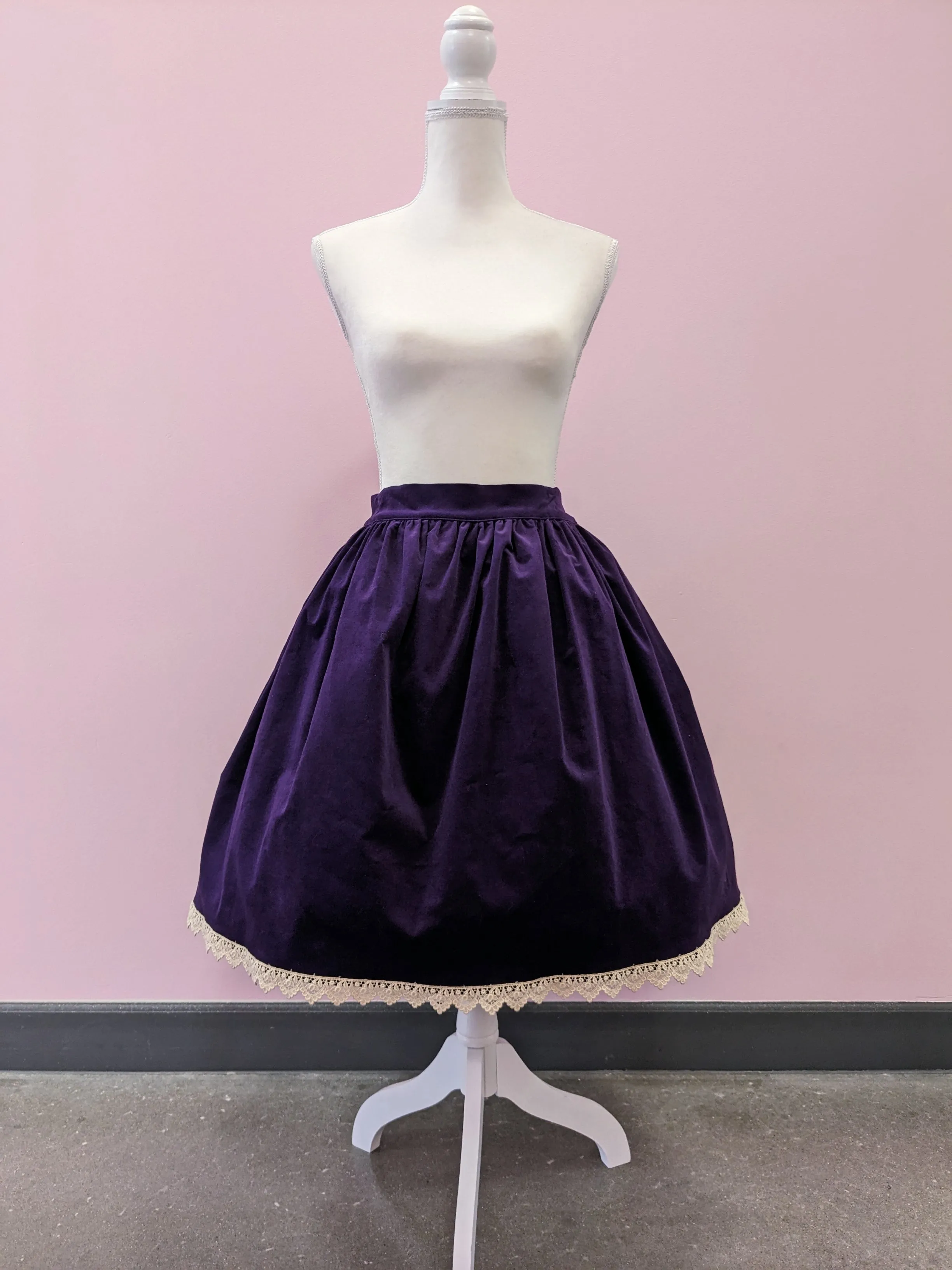 Solid Velvet Skirt