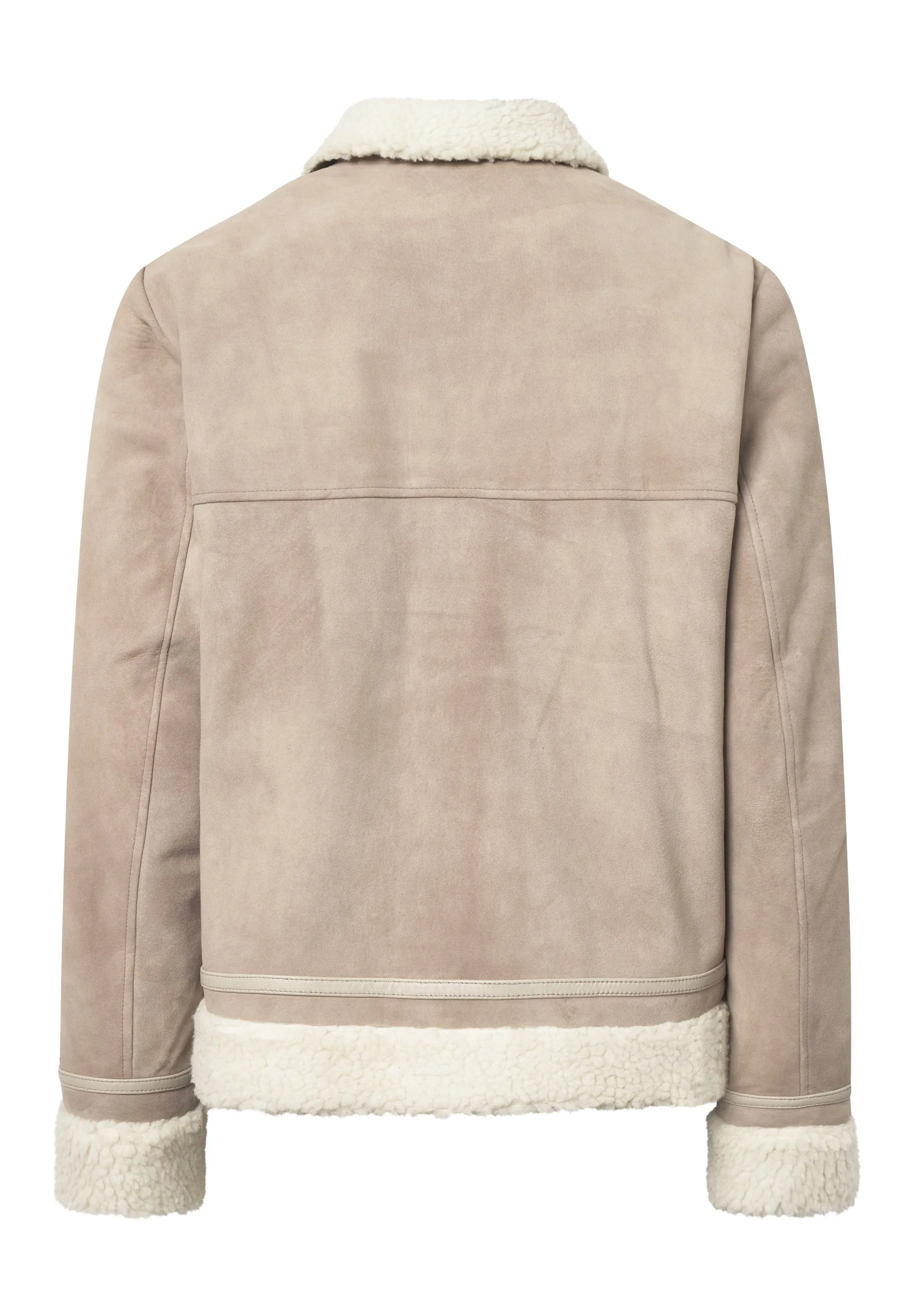 Suede Shearling Patch Jacket