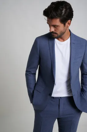 Tailored fit 100% refined wool suit half canvas construction