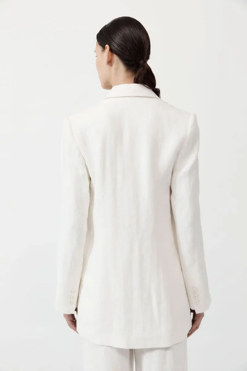 Tailored Linen Blazer - Ivory