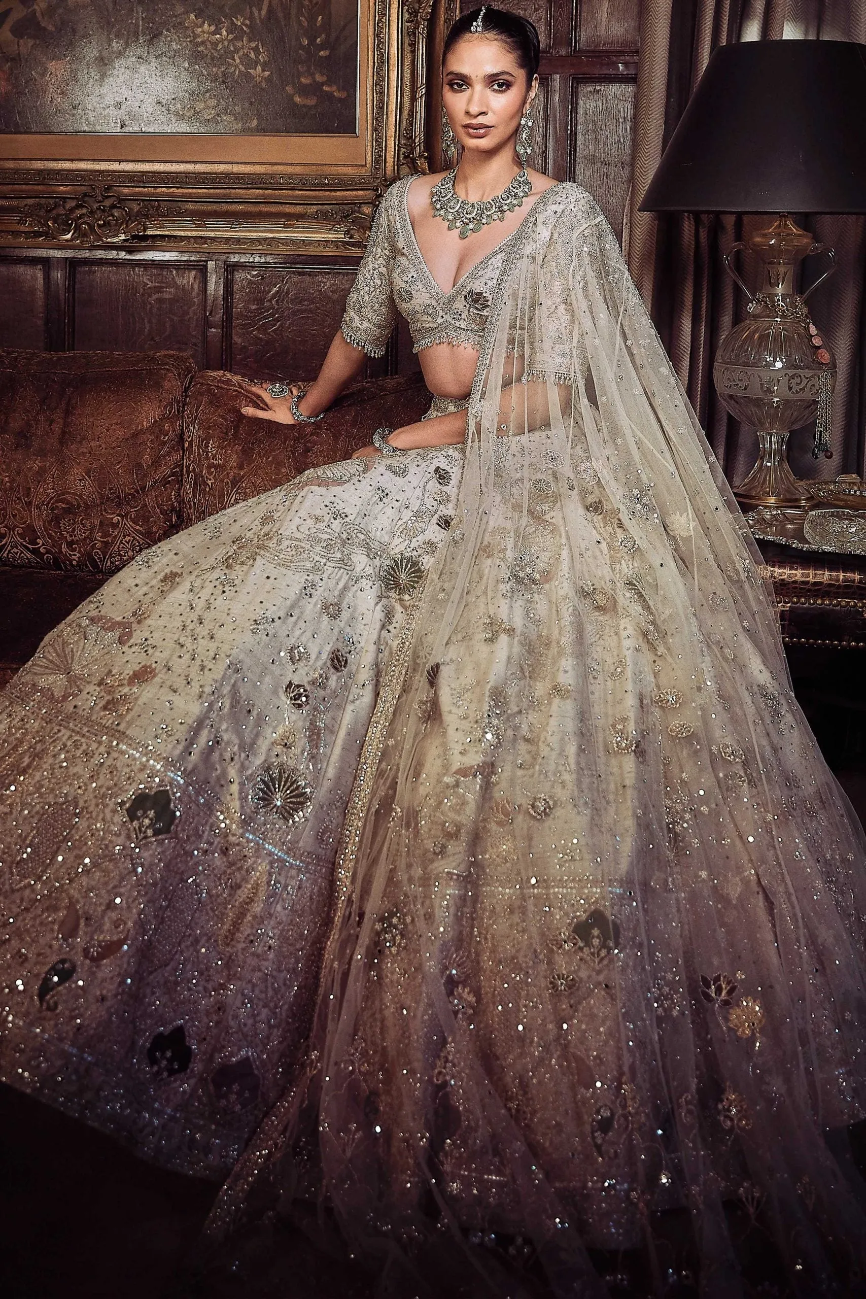 The Kamalbagh Aurum Ekru Lehenga