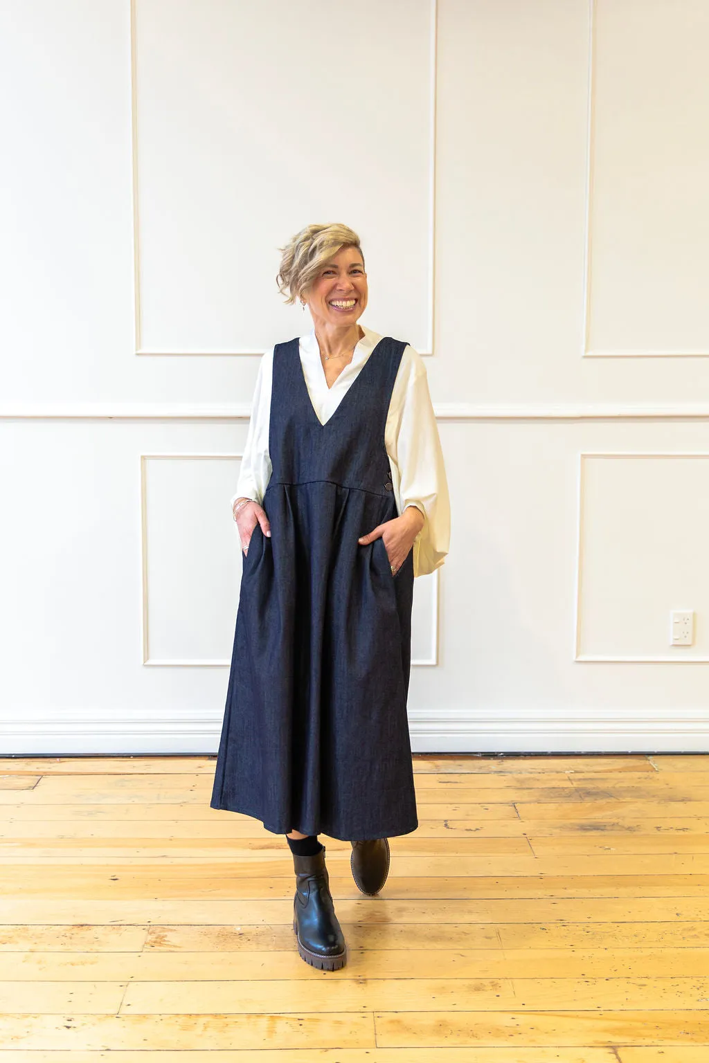 The Pinny - Black Organic Denim