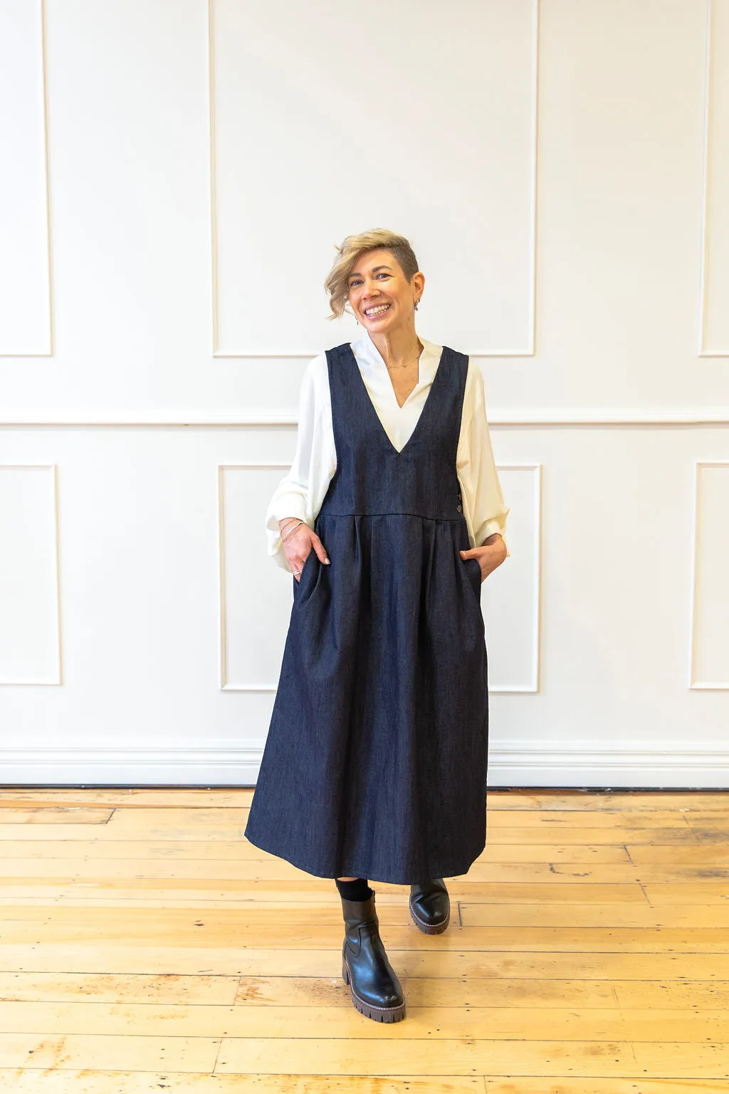The Pinny - Black Organic Denim