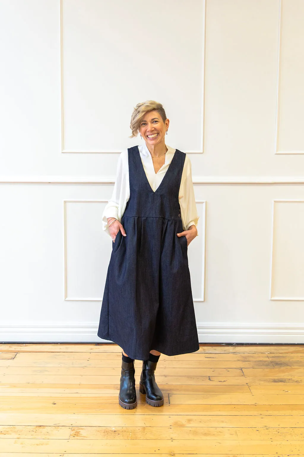 The Pinny - Black Organic Denim