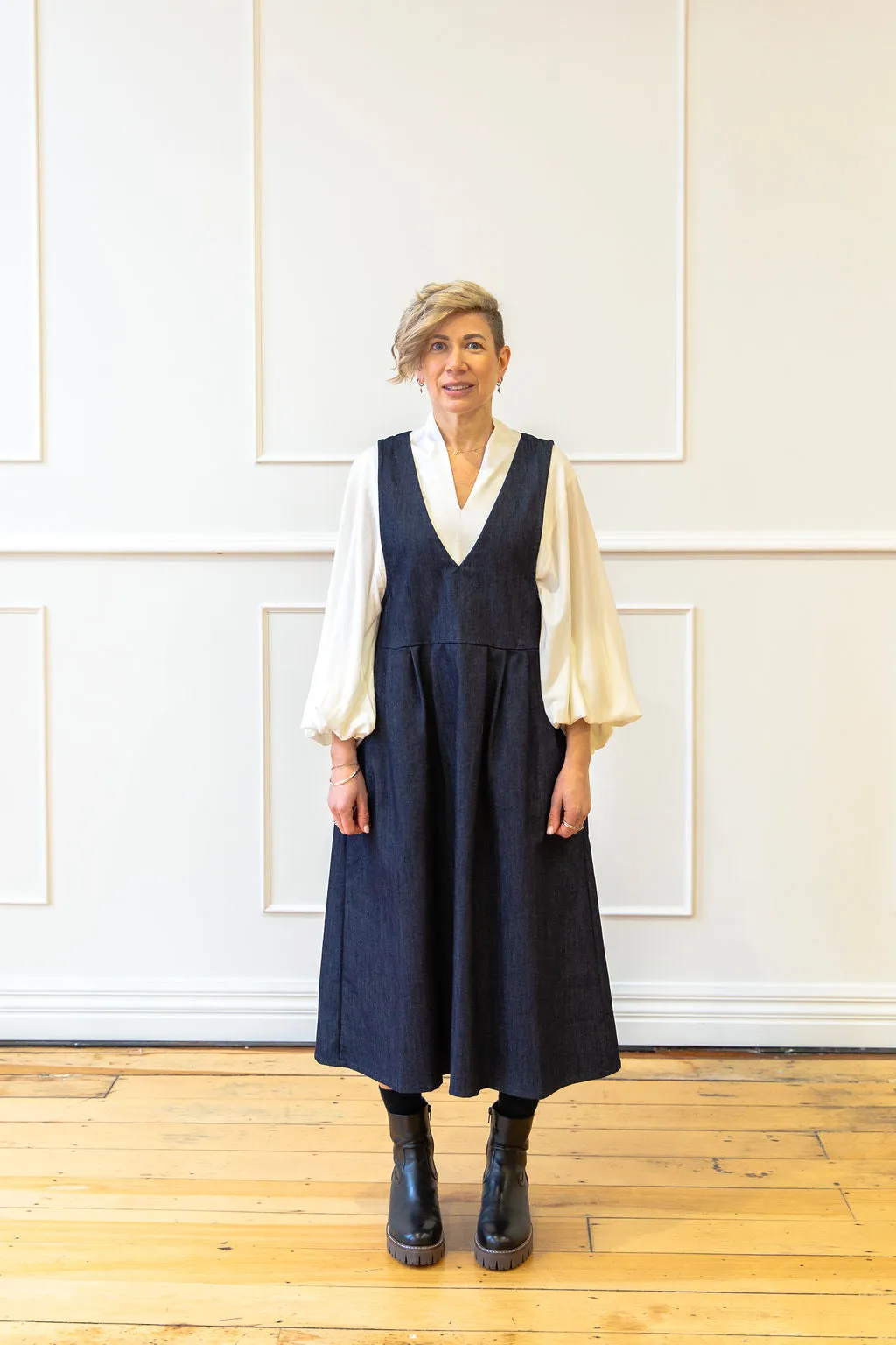 The Pinny - Black Organic Denim