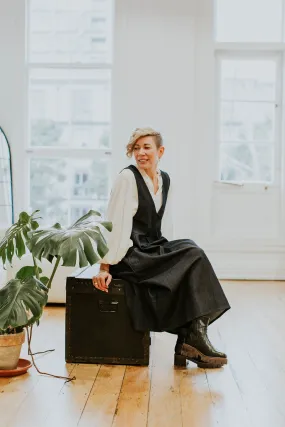 The Pinny - Black Organic Denim