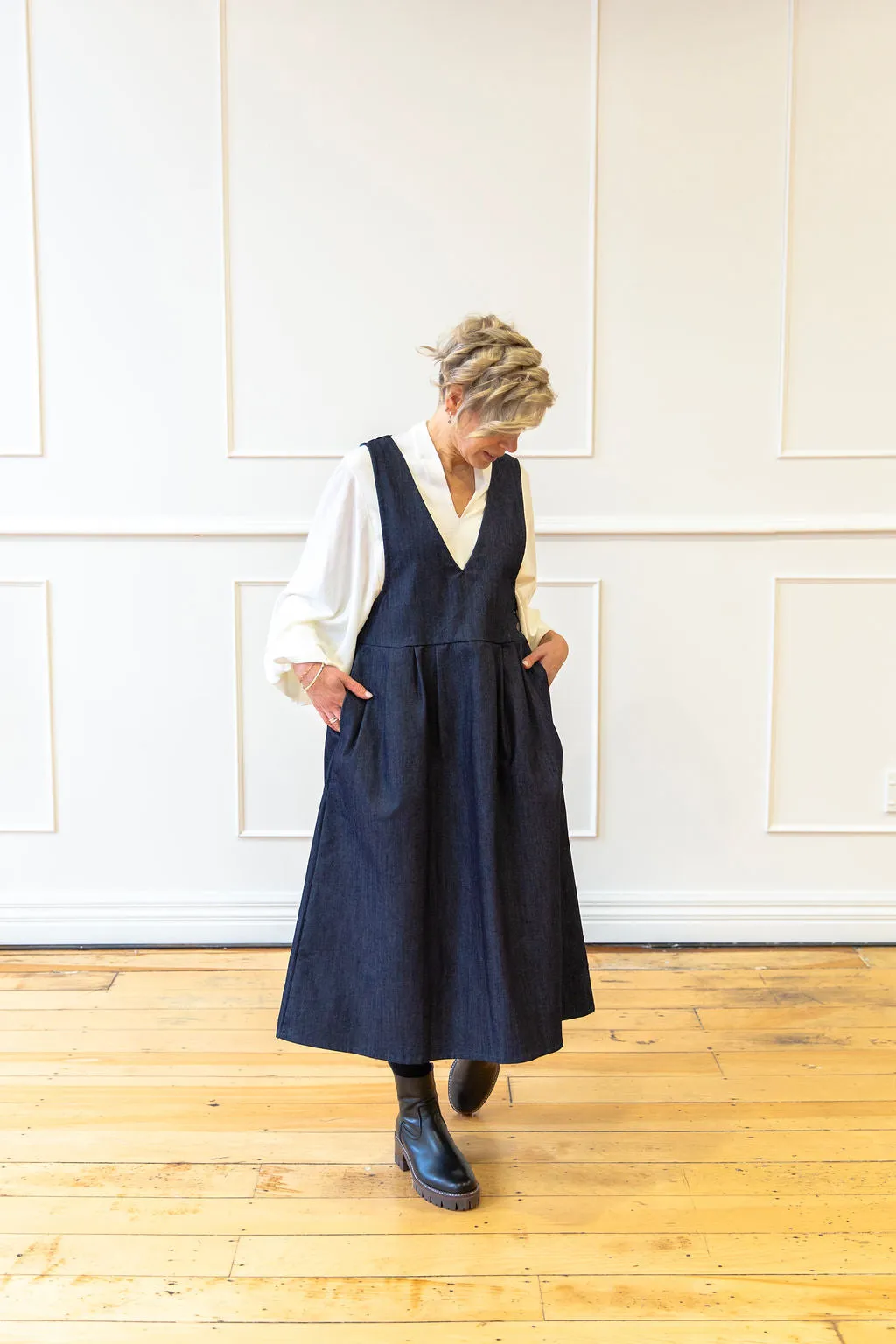 The Pinny - Black Organic Denim