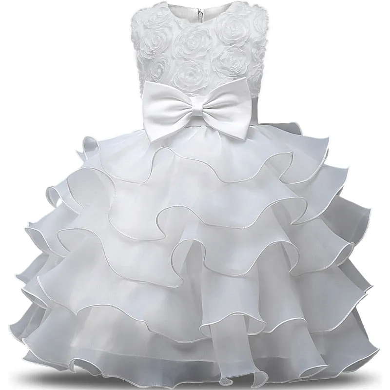 Tulle Mesh Fabric Long Floral Pattern Dresses