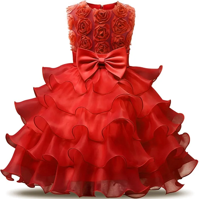 Tulle Mesh Fabric Long Floral Pattern Dresses